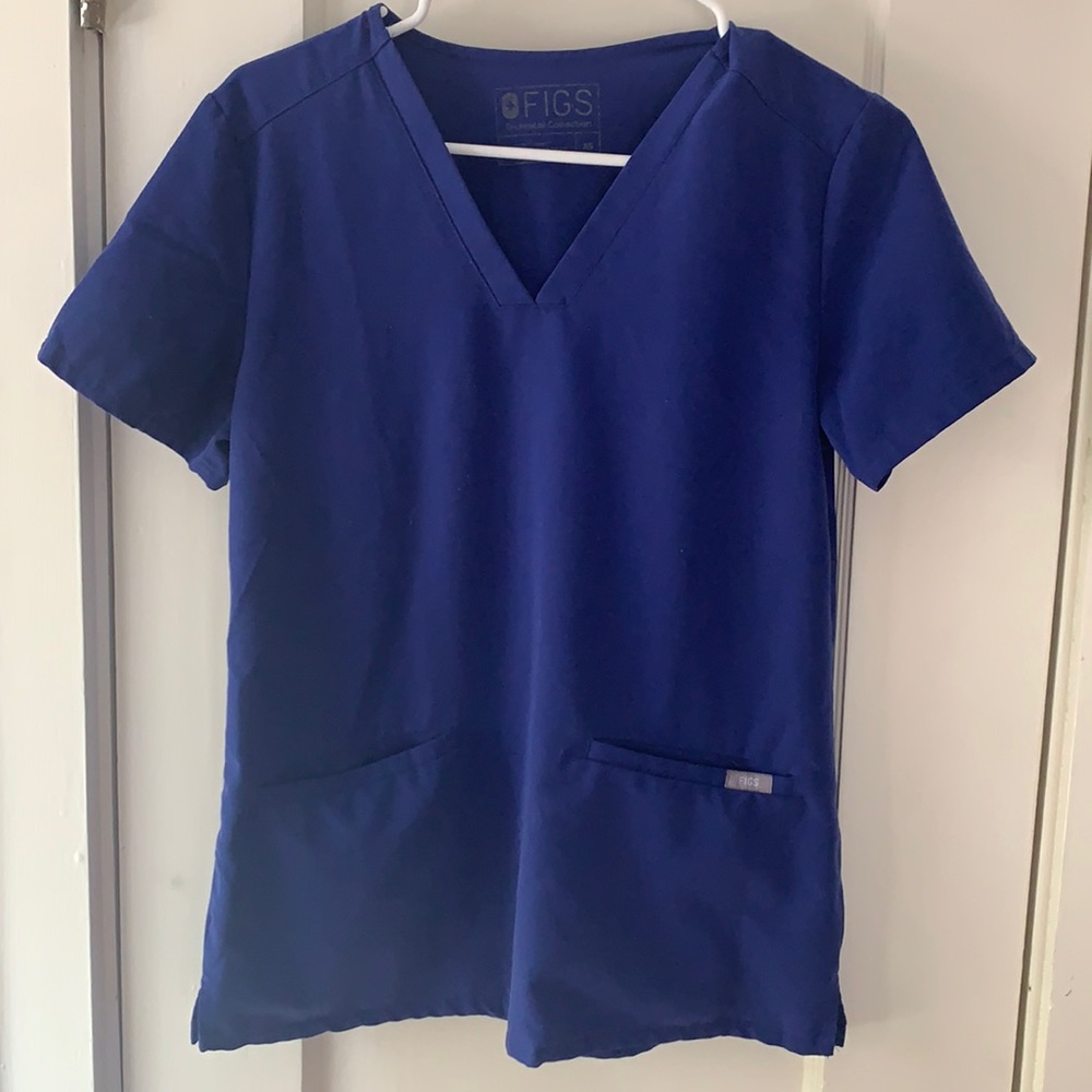 XS Royal Blue Casma 3 Pocket FIGS Scrub Top